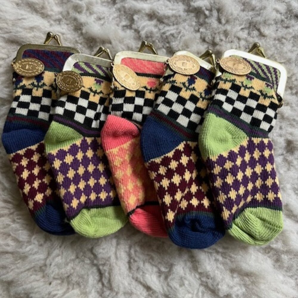 New MacKenzie Childs Sock Coin Purse/Ornament/Favor/Gift